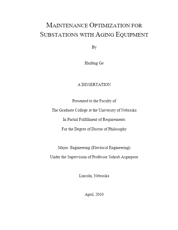 Impact of maintenance toward aging of substation equipment and economic cost