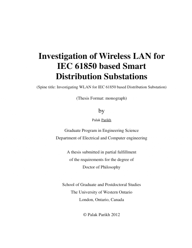 Applying wireless LAN for IEC 61850 based smart LV/MV distribution substations