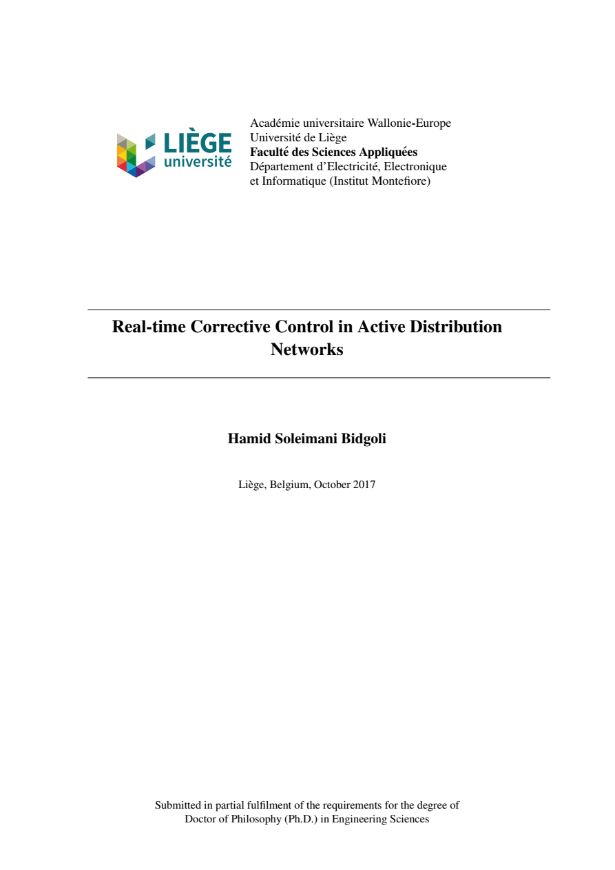 Real-time corrective control in active distribution networks