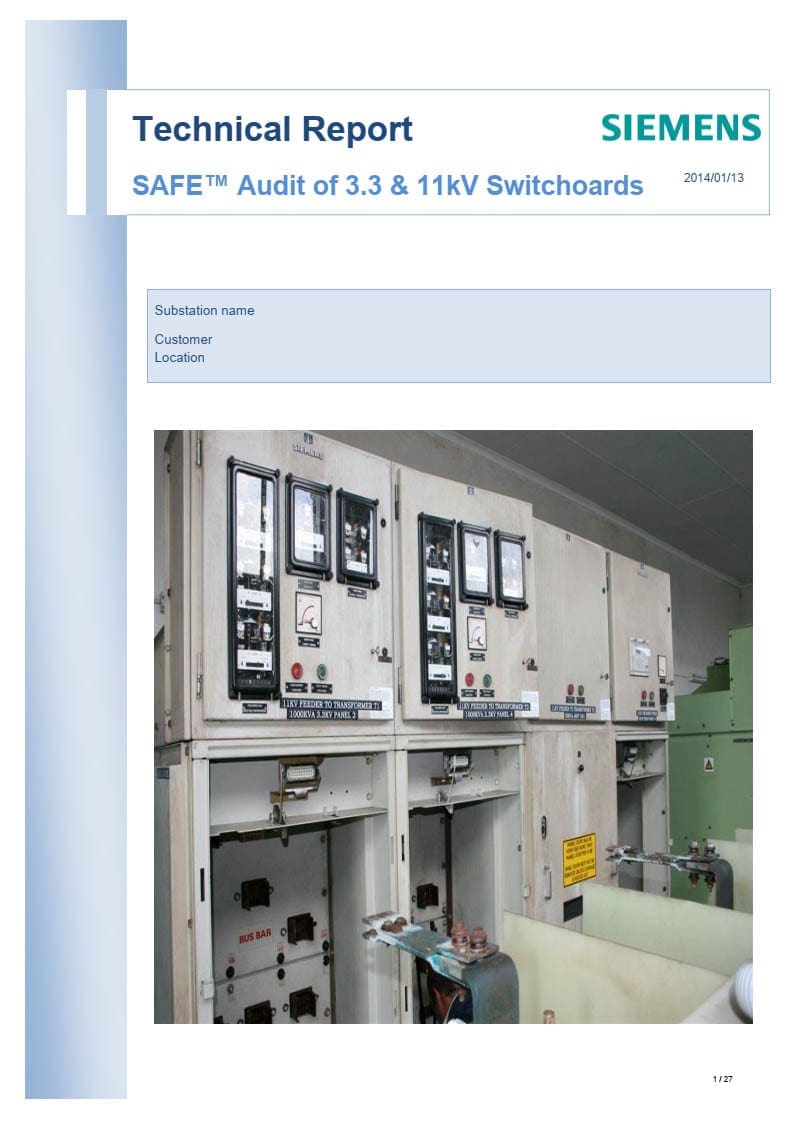 Audit report for 40 years old 3.3kV and 11kV switchboards