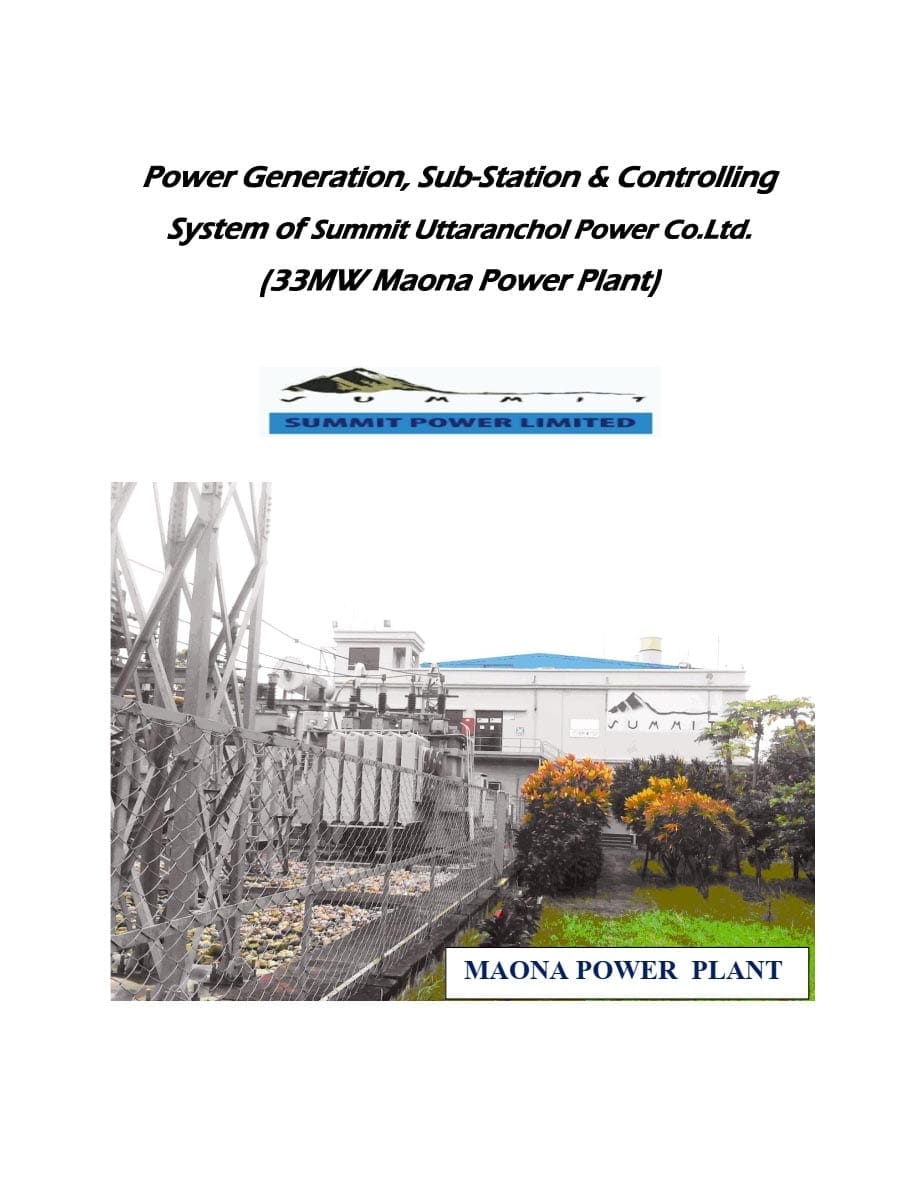 Machinery used in power generation and substation of 33MW gas engine plant