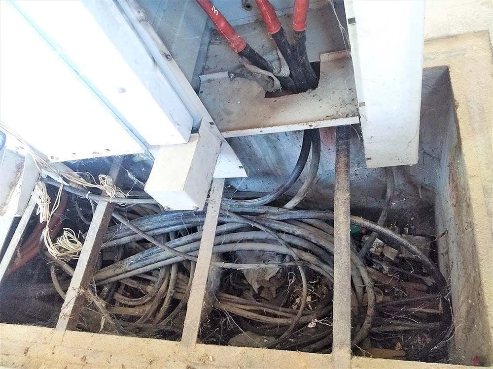 Mismanaged cables in the trench