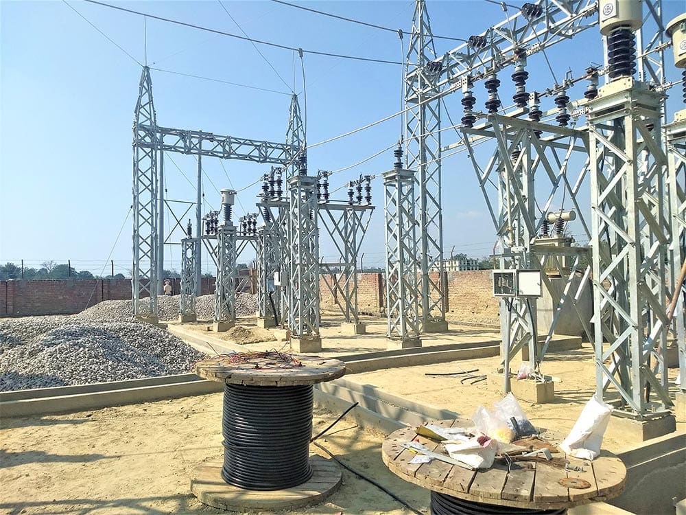 Overhauling of gravel surface of switchyard in 2019 at 33/11 kV Taulihawa Substation, Nepal