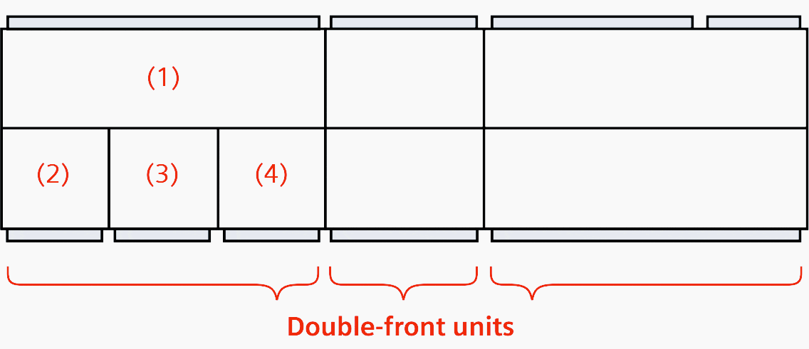 Panel arrangement for double-front installations