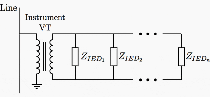 Parallel connections of IEDs on a VT