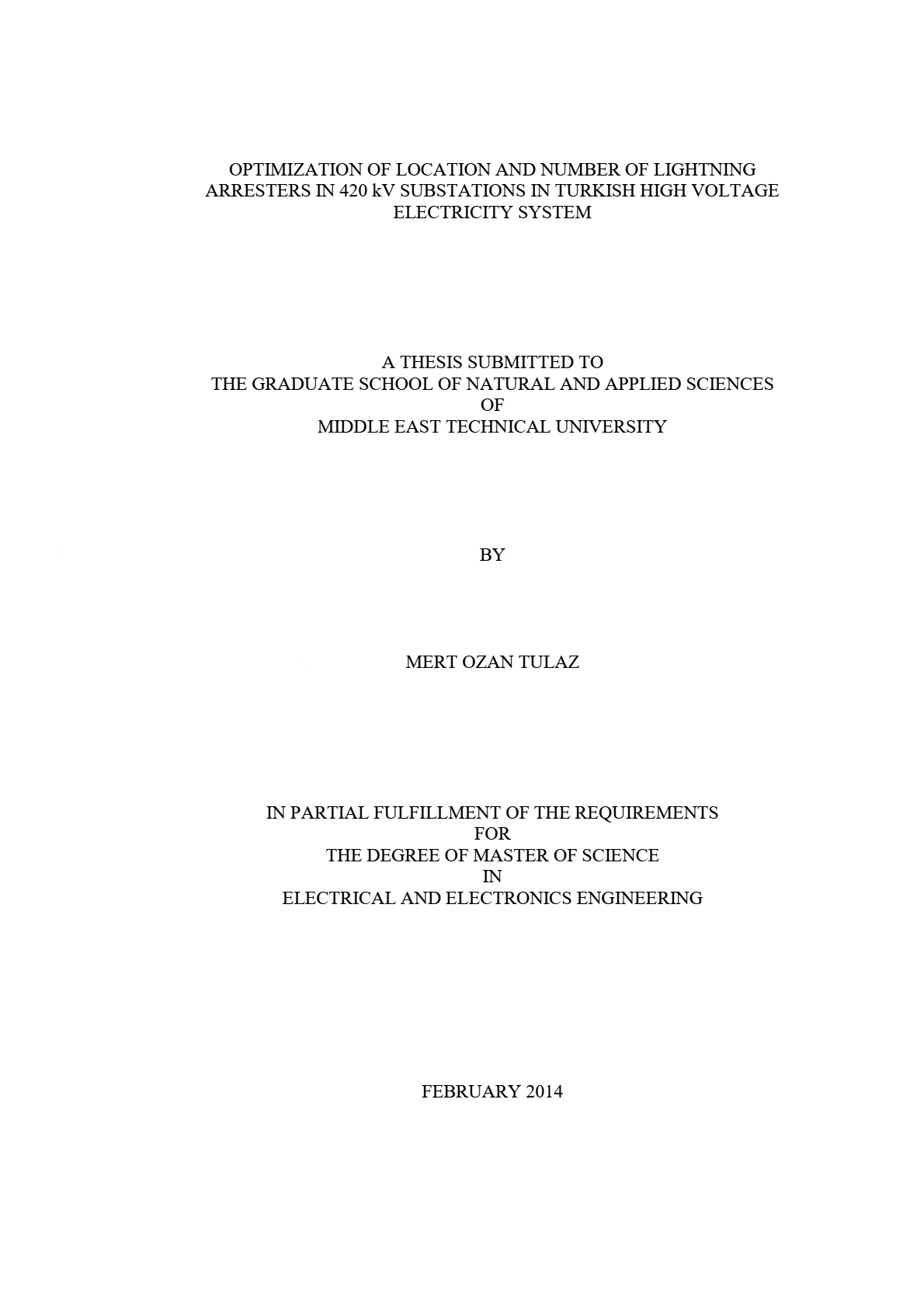 Insulation coordination study for lightning overvoltages in 420 kV ...