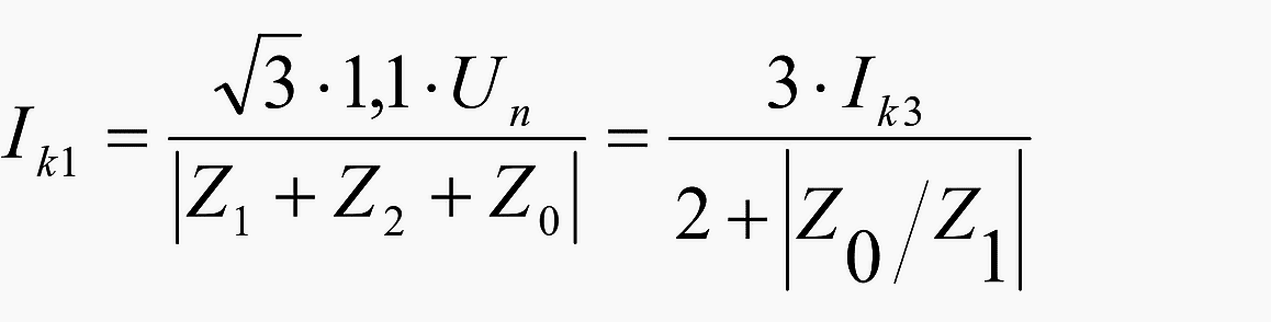 Single phase to earth fault current