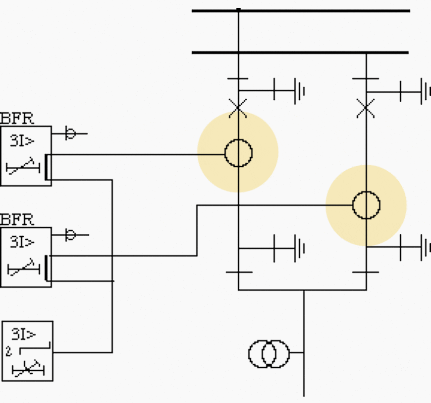 Summation of current transformers in a double busbar arrangement