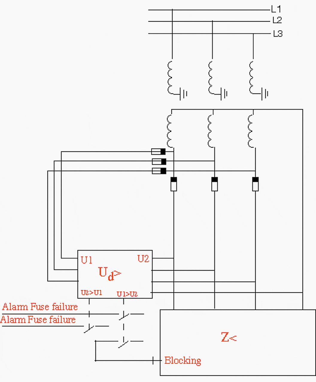 Supervision of a Voltage transformer secondary circuit (for blocking of protection)