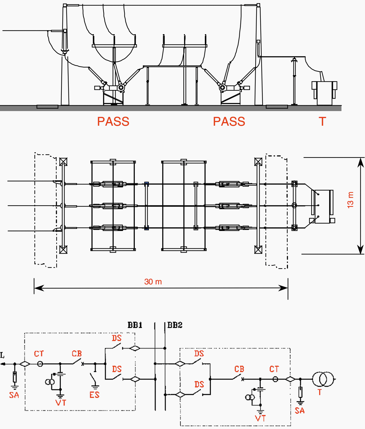 Switchgear installation design with “Plug And Switch System” (PASS) for double-busbar installations for Un of up to 550 kV