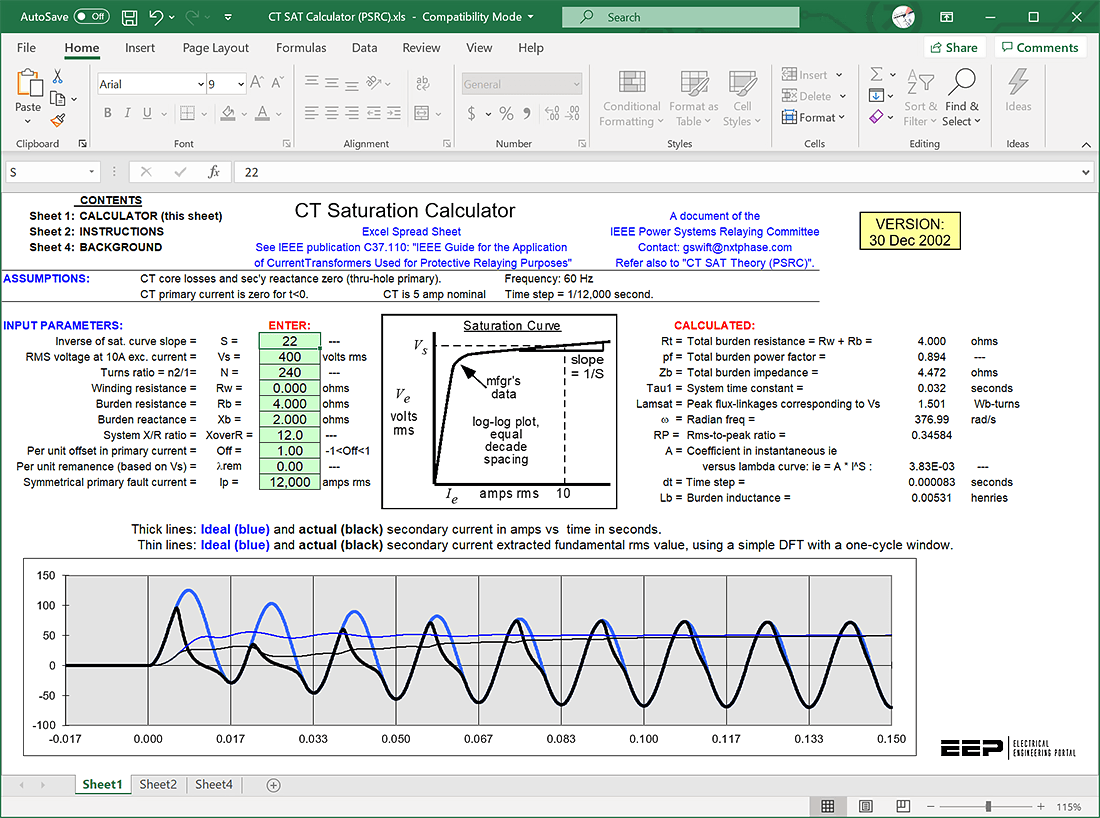 Current on sale transformer calculation