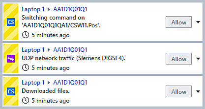 Details for Figure 5: Freshly connected unknown laptop attempting unauthorized control of circuit breaker