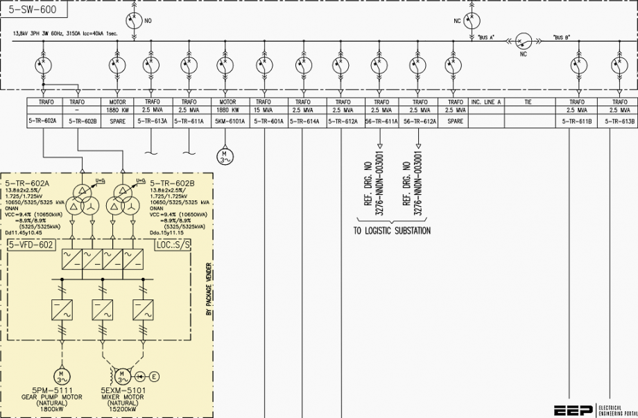 mcc single line diagram