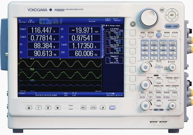 Power analyzer oscilloscope style with modular inputs