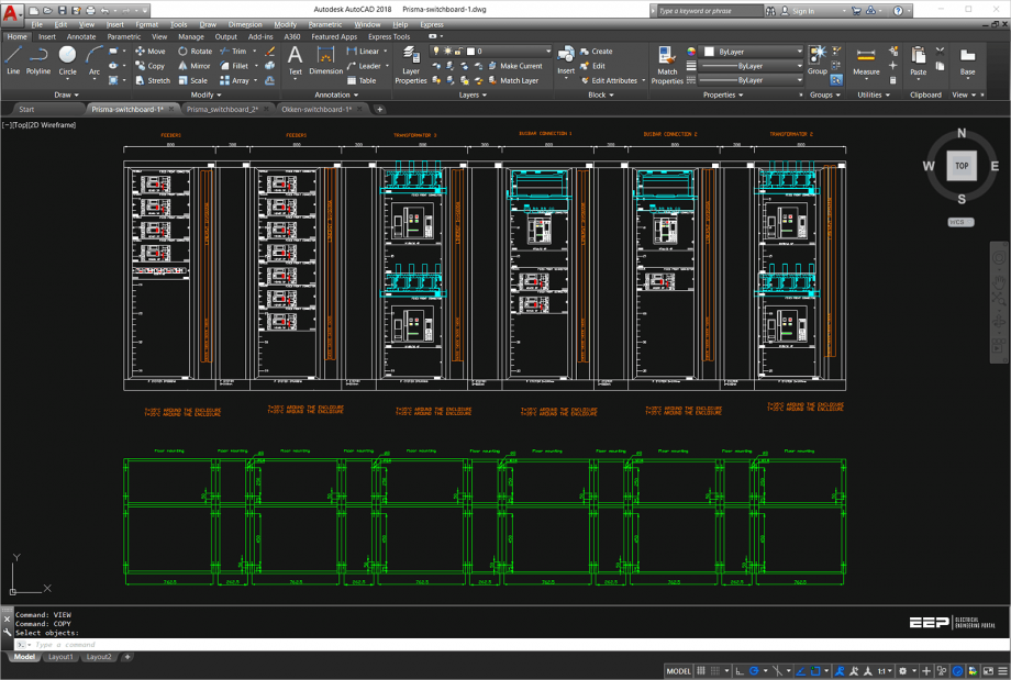 Learn how to draft the layout of an LV switchgear (sizing, designing equipment, installations)