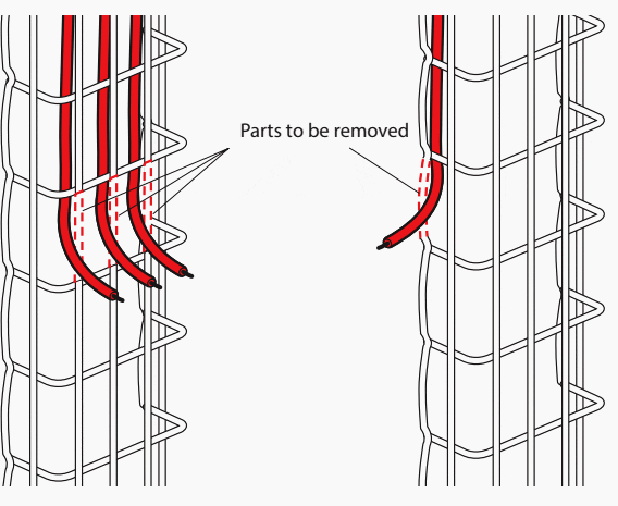 It is advisable to remove the parts which create frames around a conductor