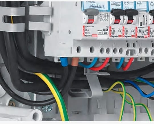 Conductors not touching, held in place with guide rings: Column 2 installation