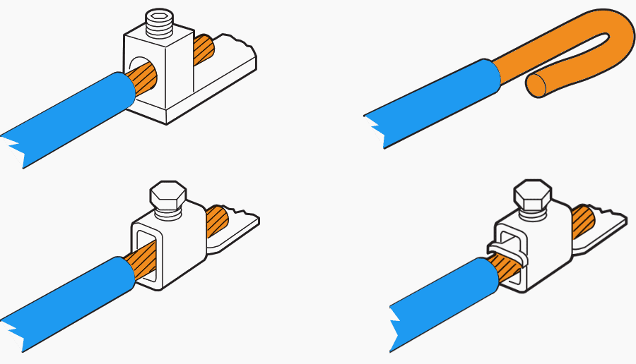 Connecting conductors with rigid copper core