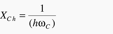 Capacitive impedance in function of frequency