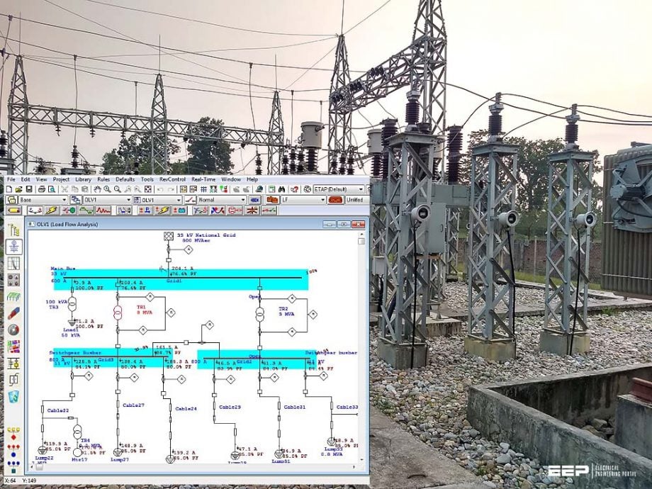 Load flow and short circuit analysis of a MV substation (case study 33/11 kV substation in ETAP)