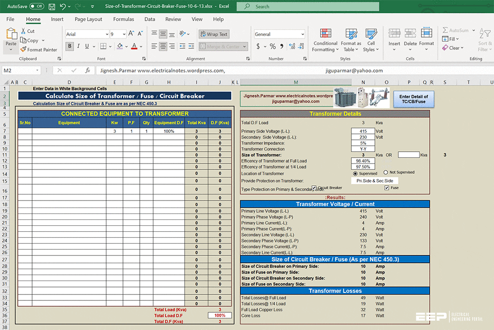 calculation-of-size-of-transformer-fuse-and-circuit-breaker