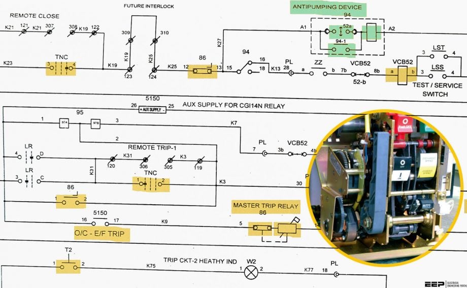 Lockout relay (master trip relay) in substation protection and control design