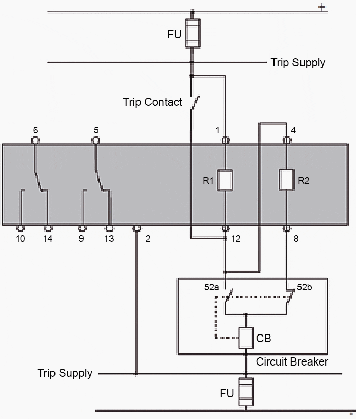 Trip circuit supervision for single-phase circuit breakers