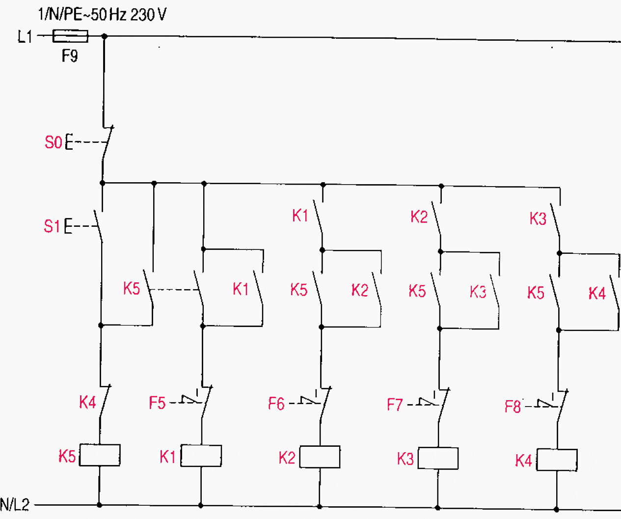 Auxiliary circuit for momentary-contact control with a contactor relay, overload relay with or without a lockout device