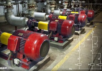 Main and auxiliary circuit diagrams of switching three-phase motors via contactor and directly