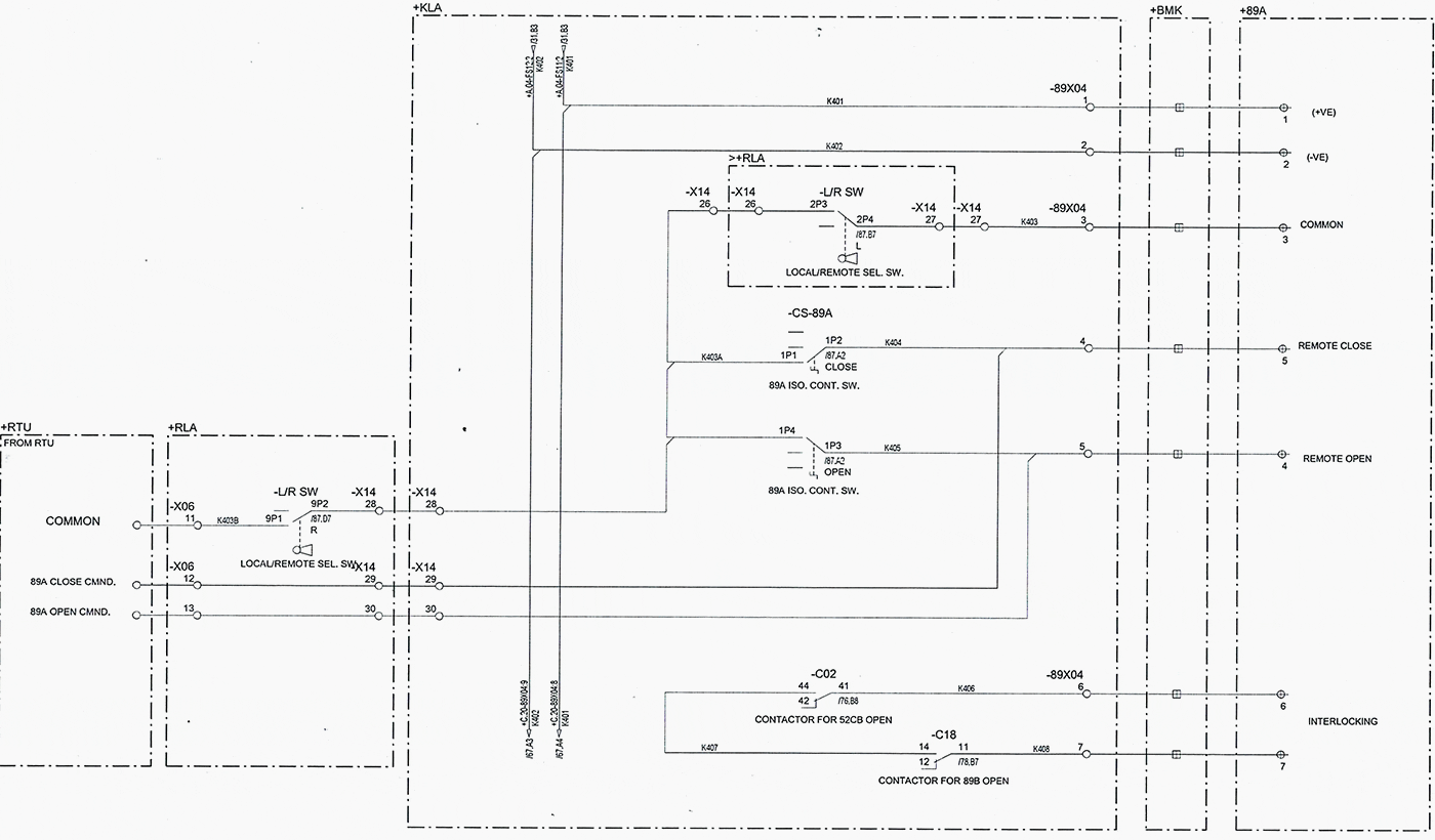 132 kV line isolator operation schematic