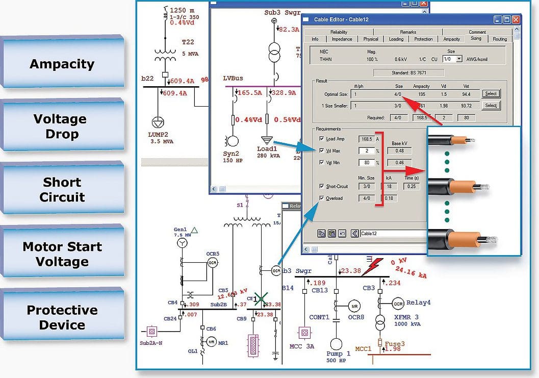 ETAP cable sizing software