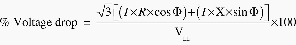 Voltage drop formulae