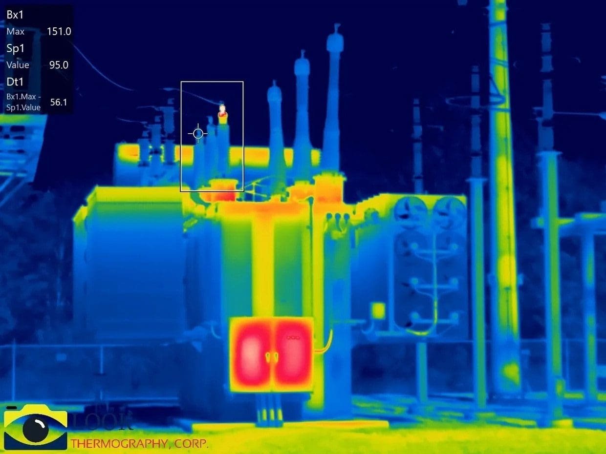 Thermal infrared inspection of power transformer