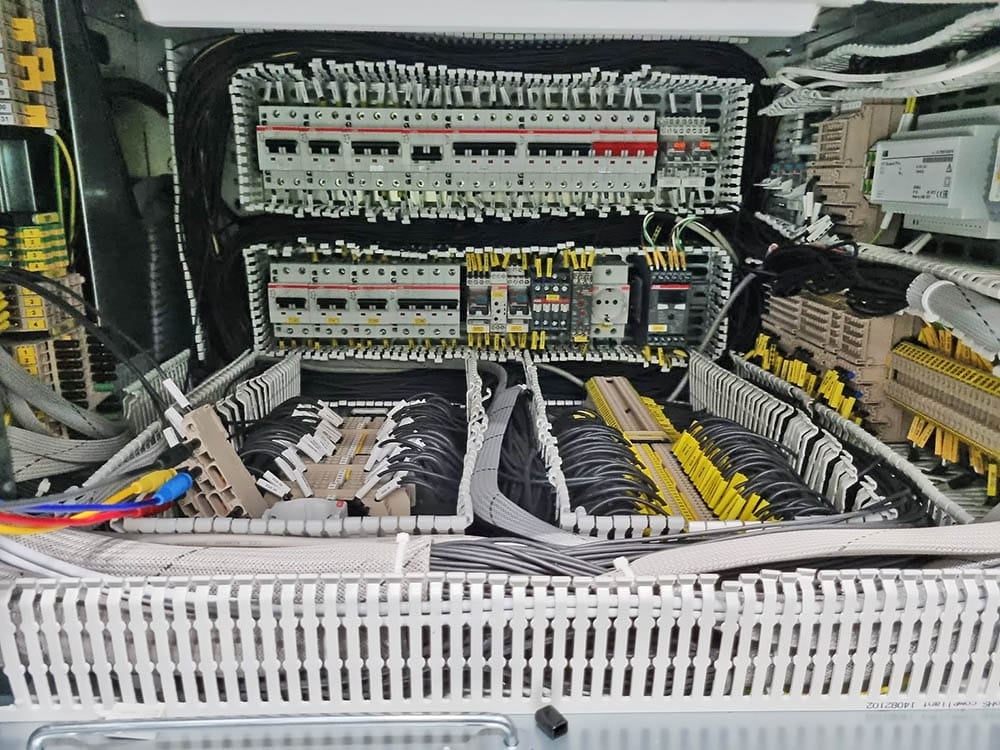 Here we see the control cabinet of a marine substation bay protection cabinet
