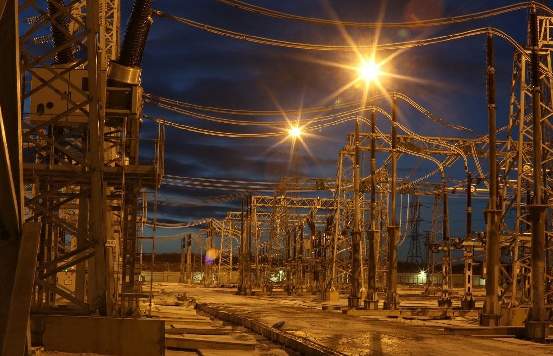 An example of good lighting design in a substation