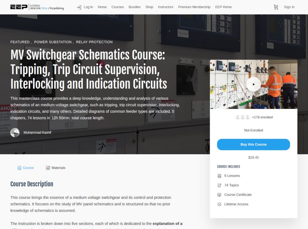 MV Switchgear Schematics Course: Tripping, Trip Circuit Supervision, Interlocking and Indication Circuits