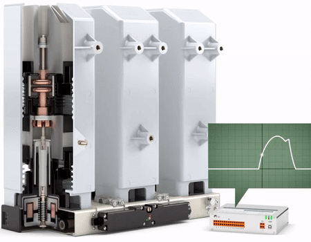 MV circuit breaker with magnetic operating mechanism