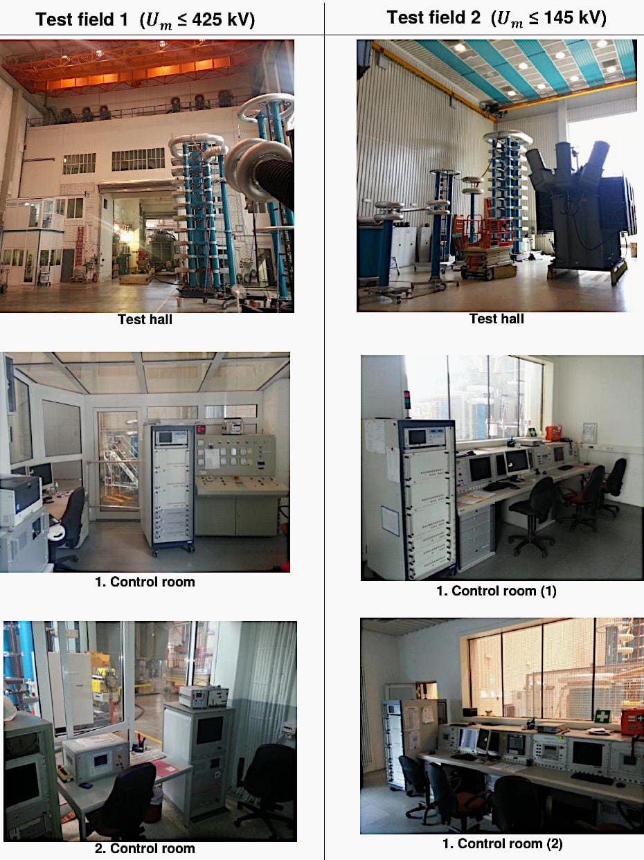 Two tests fields performed on a power transformer