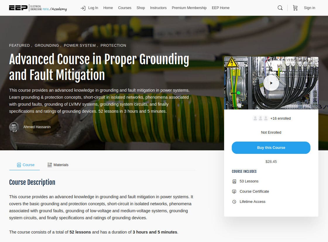 Advanced Course in Proper Grounding and Fault Mitigation