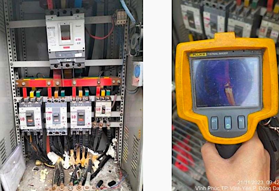 Feeder 2, phase C (The second MCCB from the left is overheated)