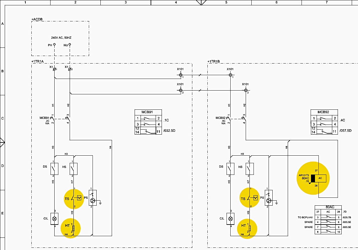 AC auxiliary power distribution scheme