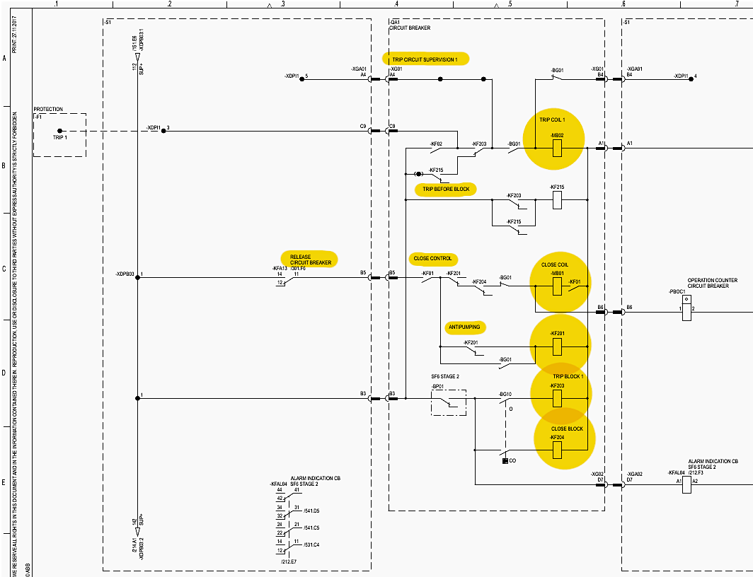 Closing circuit and anti-pumping schematic