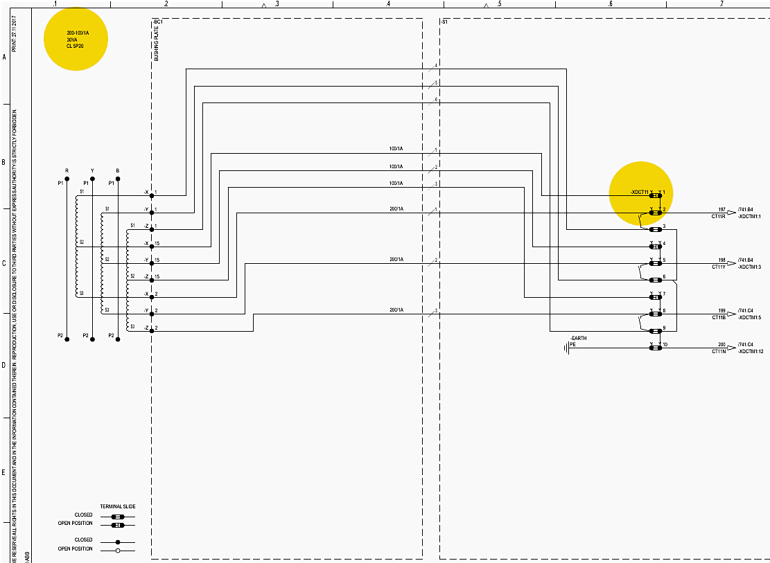 Current Transformer -BC1 schematic (Sheet 701)