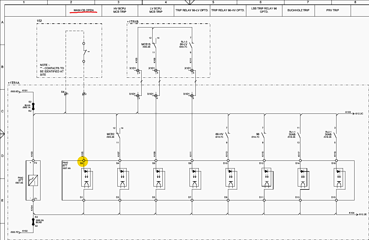 Differential protection opto input circuit