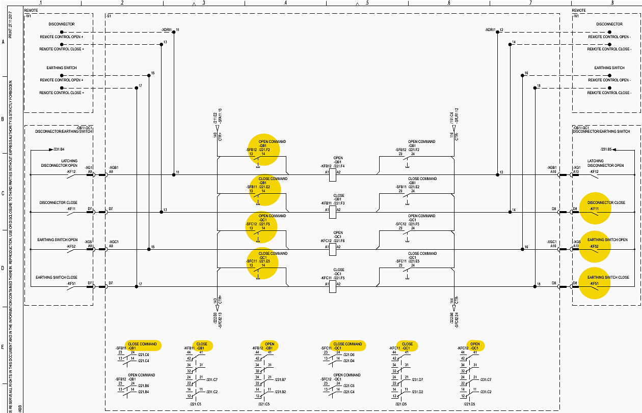Disconnectors and Earthing Switches Control (Sheet 221)