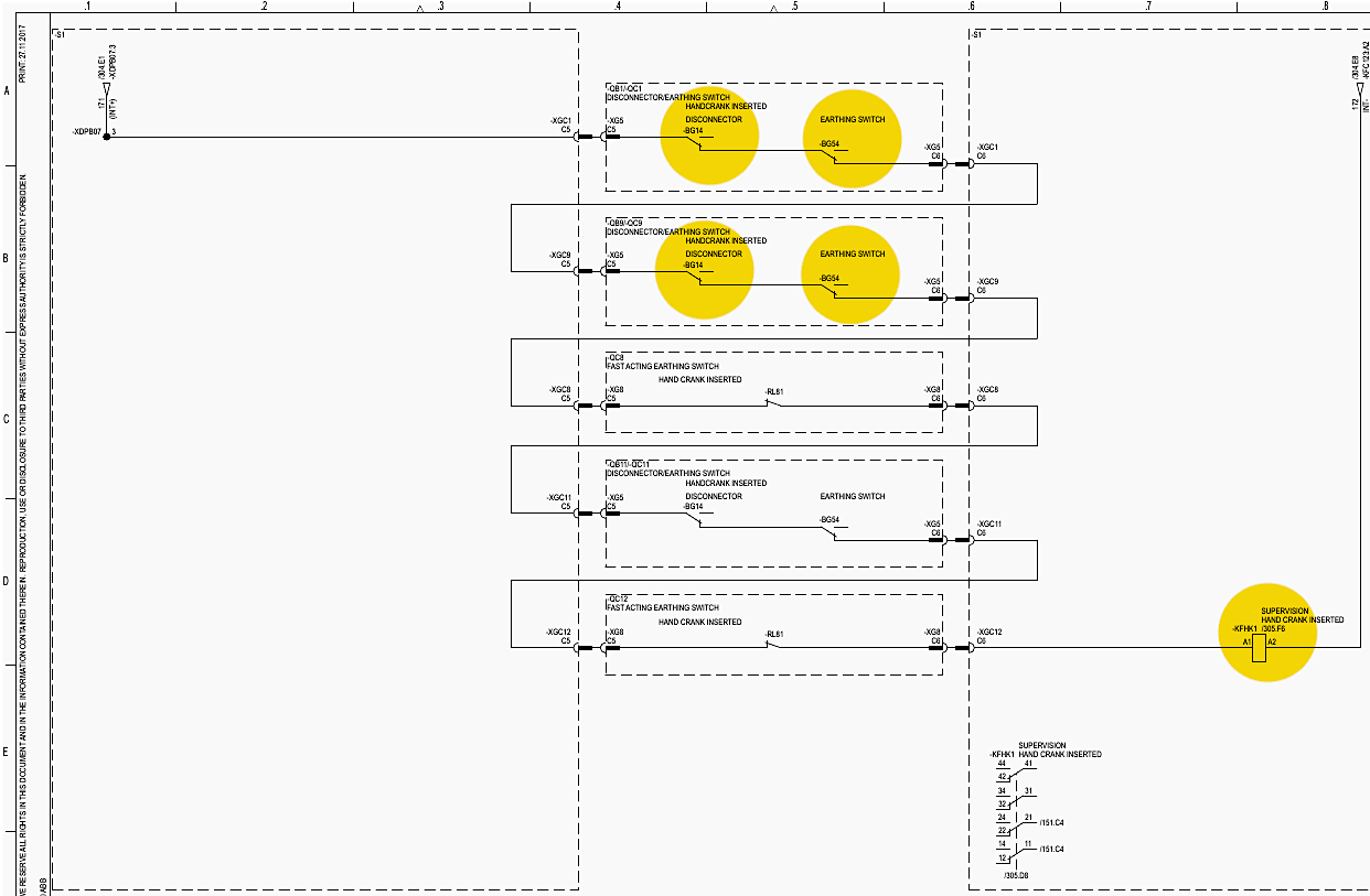 Hand crank lockout schematic (Sheet 305)