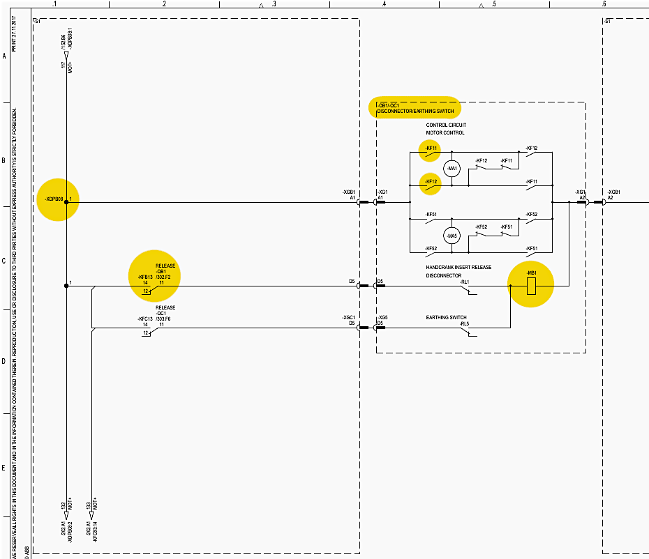 Motor voltage supply circuit diagram (Sheet 201)