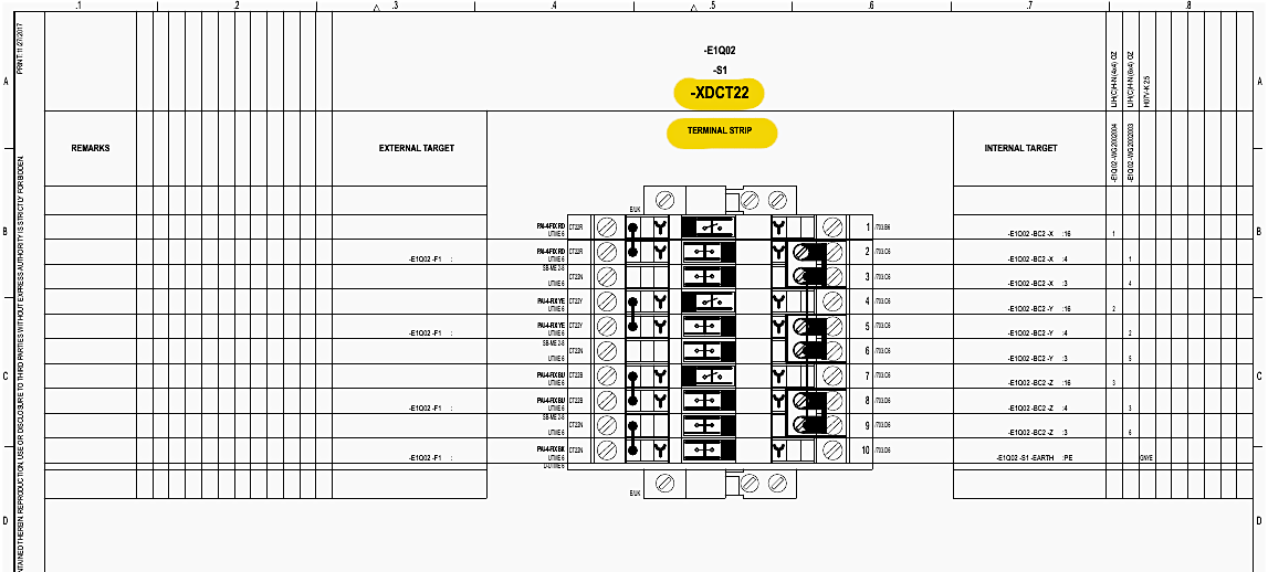 Terminal connection plan for current transformer