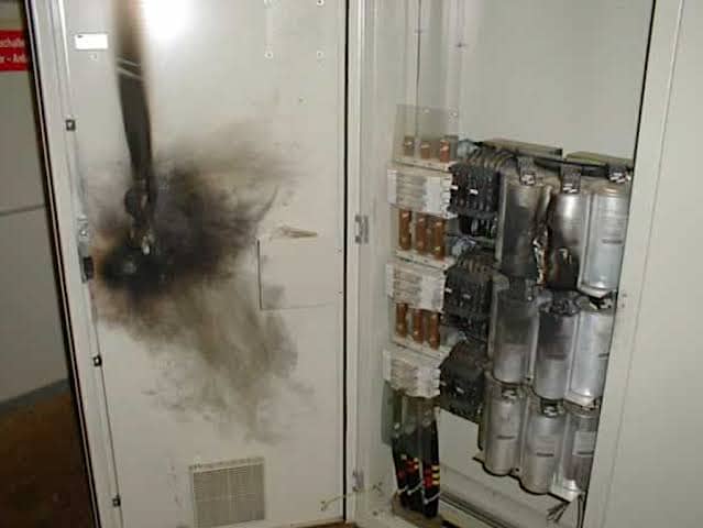 PFC capacitor bank catastrophically failed and exploded
