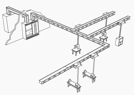 Electrical power can be supplied to any area of a building